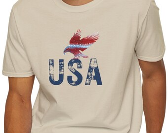 Camiseta con gráfico de EE. UU.: camiseta vintage del 4 de julio, camiseta patriótica estadounidense, camisetas familiares del 4 de julio, camiseta con águila, ropa con orgullo estadounidense