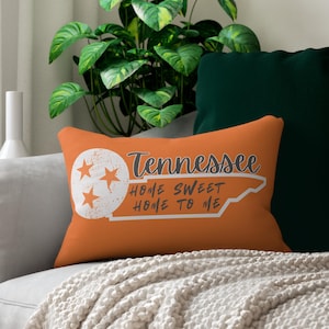 Tennessee Home Sweet Home Lumbar Pillow, Go Big Orange, Couch Cushion, Gift for Tennessee Lovers, Homewarming Present, TN fans Dorm Decor