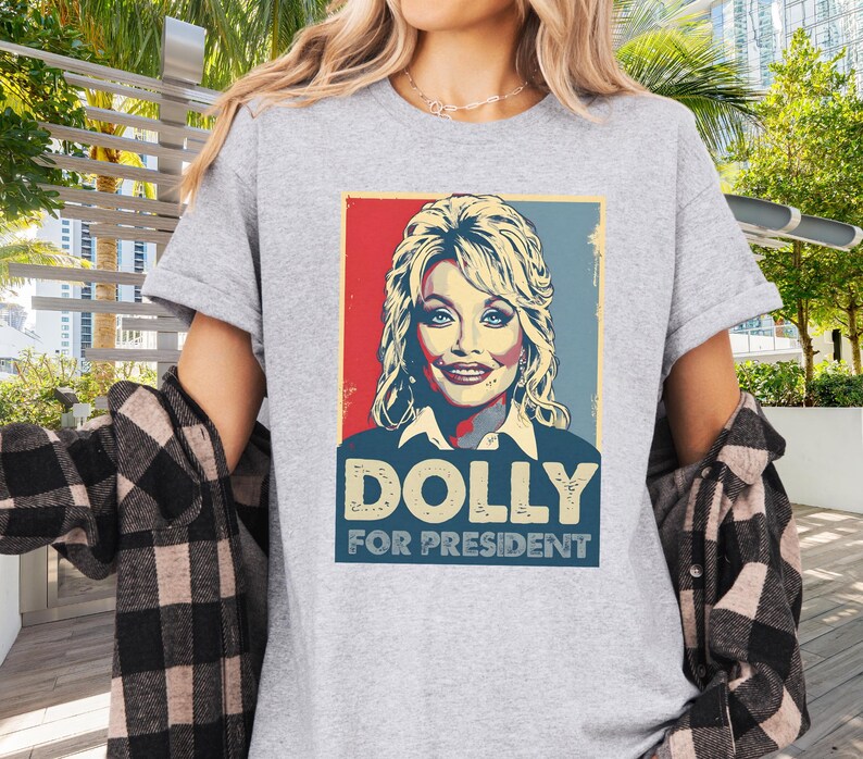 Dolly Parton Tshirt | Dolly for President | Dolly Parton Gifts | What Would Dolly Do | In Dolly We Trust | Dolly Parton Shirt | MAGA Sport Grey