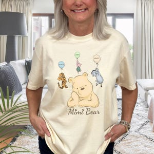 Personalized Mama Mimi Nana Bear Winnie the Pooh Shirt | Custom Gift for Mom and Grandma | Vintage Comfort Colors Tee | Pooh and Friends