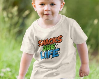 Les en-cas, c'est la vie T-shirt pour tout-petits, chemise drôle pour tout-petits, juste ici pour les collations, t-shirt mignon pour enfants, cadeau gourmand pour garçons et filles