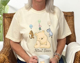 Personalized Mama Mimi Nana Bear Winnie the Pooh Shirt | Custom Gift for Mom and Grandma | Vintage Comfort Colors Tee | Pooh and Friends Mug