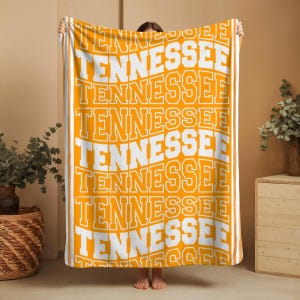 Tennessee Volunteers Blanket, Orange & White Throw, University of Tennessee Fan Gift, Vols Home Décor, Cozy Game Day Tailgating Gear