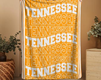 Tennessee Volunteers Blanket, Orange & White Throw, University of Tennessee Fan Gift, Vols Home Décor, Cozy Game Day Tailgating Gear