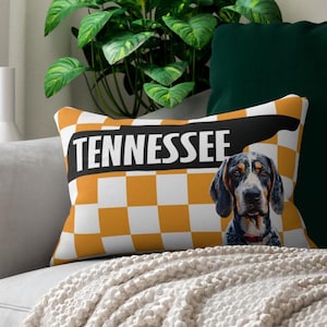 Tennessee Lumbar Pillow supporting the Tennessee Volunteers, Football Fan Gift, Game Day Home Accent, Go Vols
