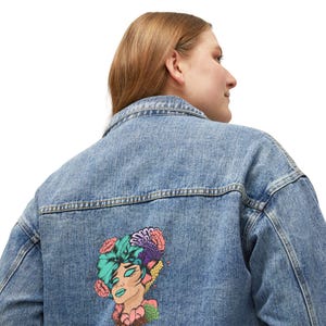 Floral Women's Denim Jacket, Vintage Style, Spring Fashion, Boho Chic, Casual Outerwear, Perfect Gift for Mother's Day