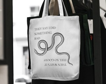 High-quality tote bag "i did something bad" - Taylor - TheSwiftShopDE - Jute bag - Reputation - Switft - Gift