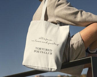 Bolsa de transporte de alta calidad "En el amor y la poesía todo se vale - Club de poetas torturados" - Taylor - TheSwiftShopDE - Departamento - Bolsa de yute - Switft