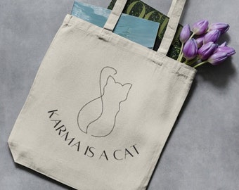 Tragetasche "Karma is a cat" - Taylor - TheSwiftShopDE - Jutebeutel - Switft - Geschenk - Merch - Fanartikel - Stoffbeutel - Tote Bag