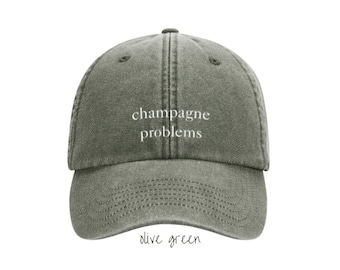 Cap "Champagne Problems" - berretto da papà lavato - Taylor - kaki oliva verde scuro - basso profilo - berretto da baseball - TheSwiftShopDE - Tour Outfit