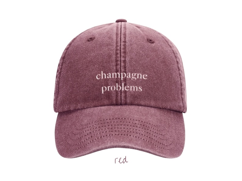 Cap Champagne Problems washed dad cap Taylor rot, blau, grün, pink low profile TheSwiftShopDE Tour Outfit Switft Rot