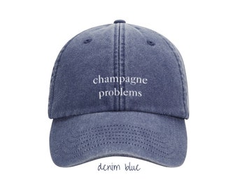 Cap "Champagne Problems" - washed dad cap - Taylor - blau - low profile - baseballcap - TheSwiftShopDE - Tour Outfit - Switft - Geschenk