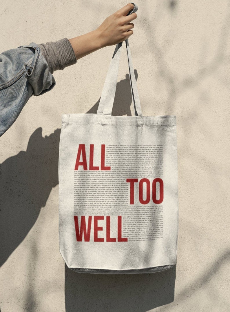 Tote bag all too well with complete lyrics Taylor TheSwiftShopDE Jute bag Switft Gift Merch image 6