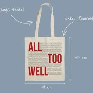Tote bag all too well with complete lyrics Taylor TheSwiftShopDE Jute bag Switft Gift Merch image 7