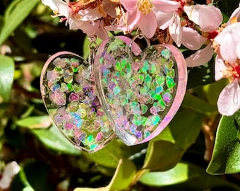 Holographische Herz Ohrringe