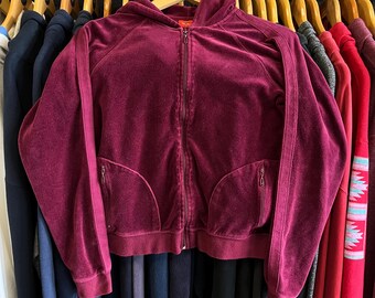 Vintage Y2K Mossimo Brand  Velour Zip Up Hoodie- Sz Women's Sm