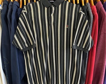 Vintage 90’s Tommy Hilfiger Striped Color Block Rugby Shirt- Sz XL