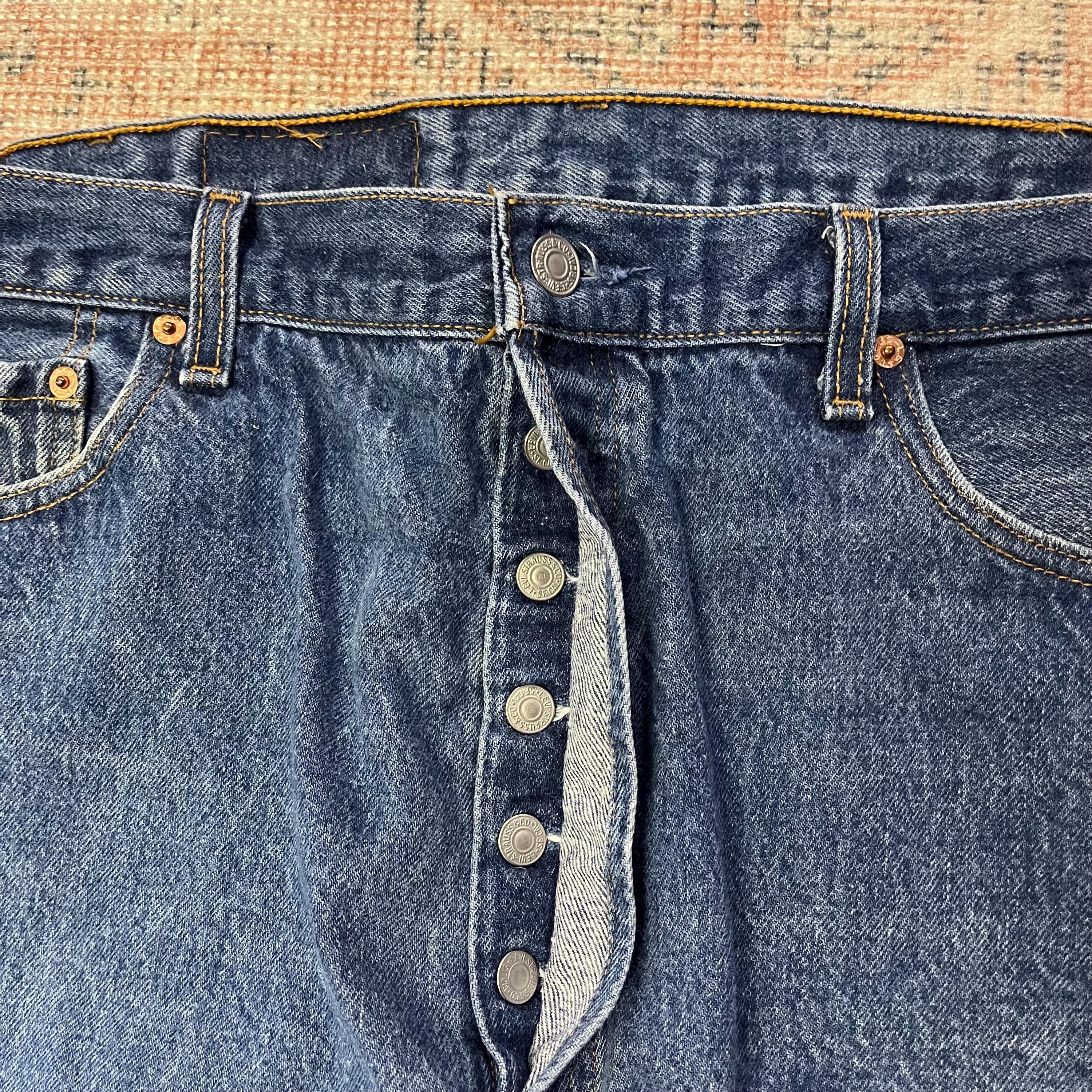 90's Levi's 501 USA製 W33L30 39x30 Vintage 90's Levis 501 USA Made Straight Leg Dark Wash Jeans