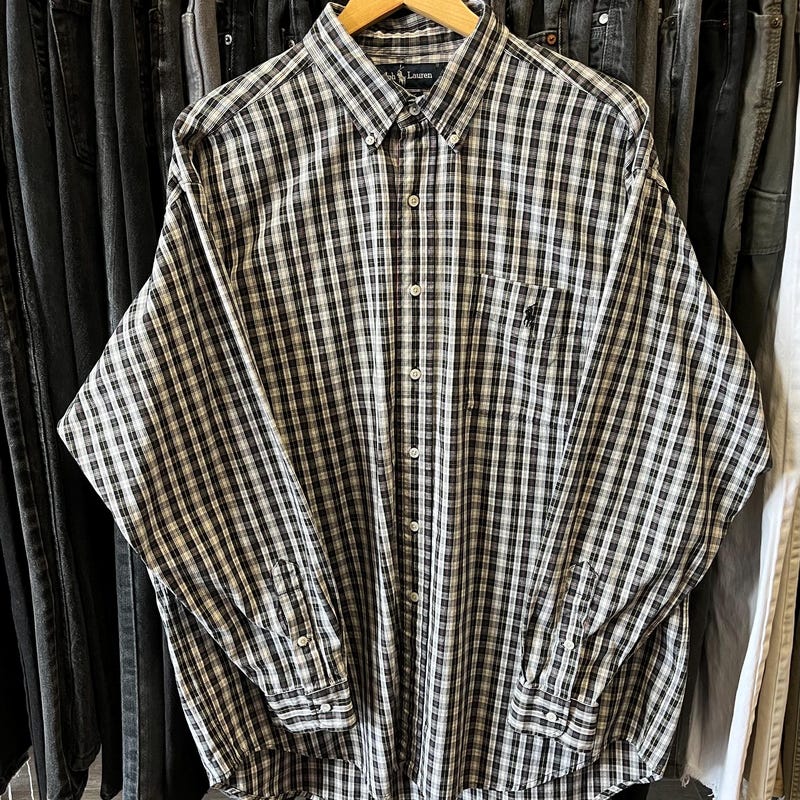 Orange Plaid Print Loose Vintage Shirt