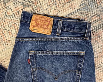 39x30 Vintage 90's Levis 501 USA Made Straight Leg Dark Wash Jeans