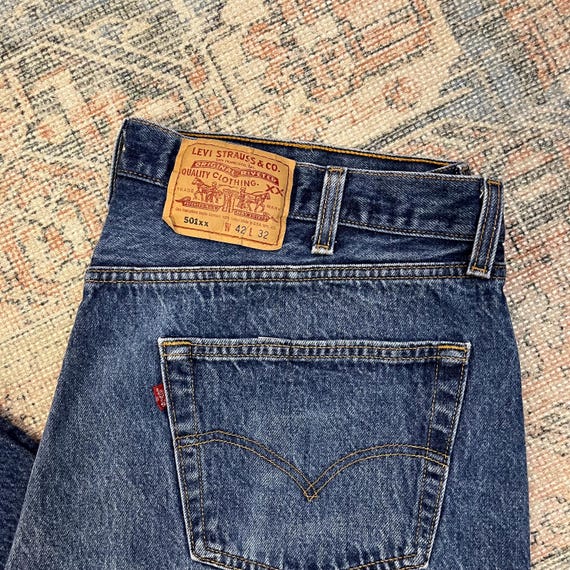 39x30 Vintage 90's Levis 501 USA Made Straight Leg Dark Wash Jeans