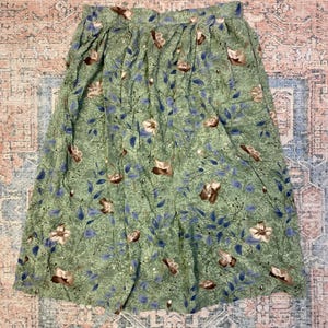 Vintage Flowy Floral Print Midi Skirt- Women’s Lg