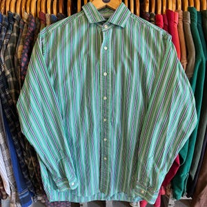 Vintage Polo Ralph Lauren Westerton Loose Fit Striped Overshirt- Sz Med