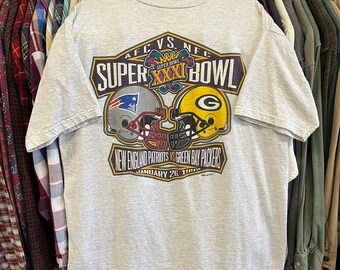 T-shirt Super Bowl XXXI des New England Patriots des Green Bay Packers 1997 - Taille XL