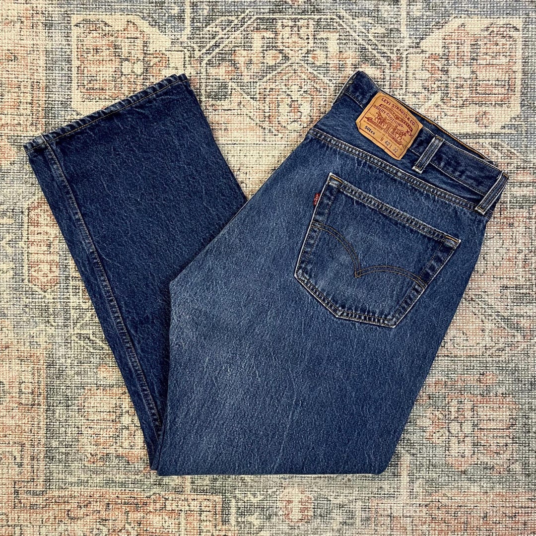 39x30 Vintage 90's Levis 501 USA Made Straight Leg Dark Wash Jeans