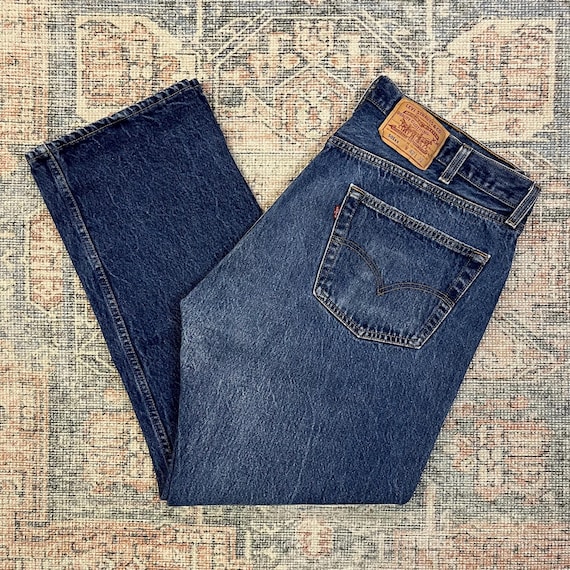39x30 Vintage 90's Levis 501 USA Made Straight Leg Dark Wash Jeans