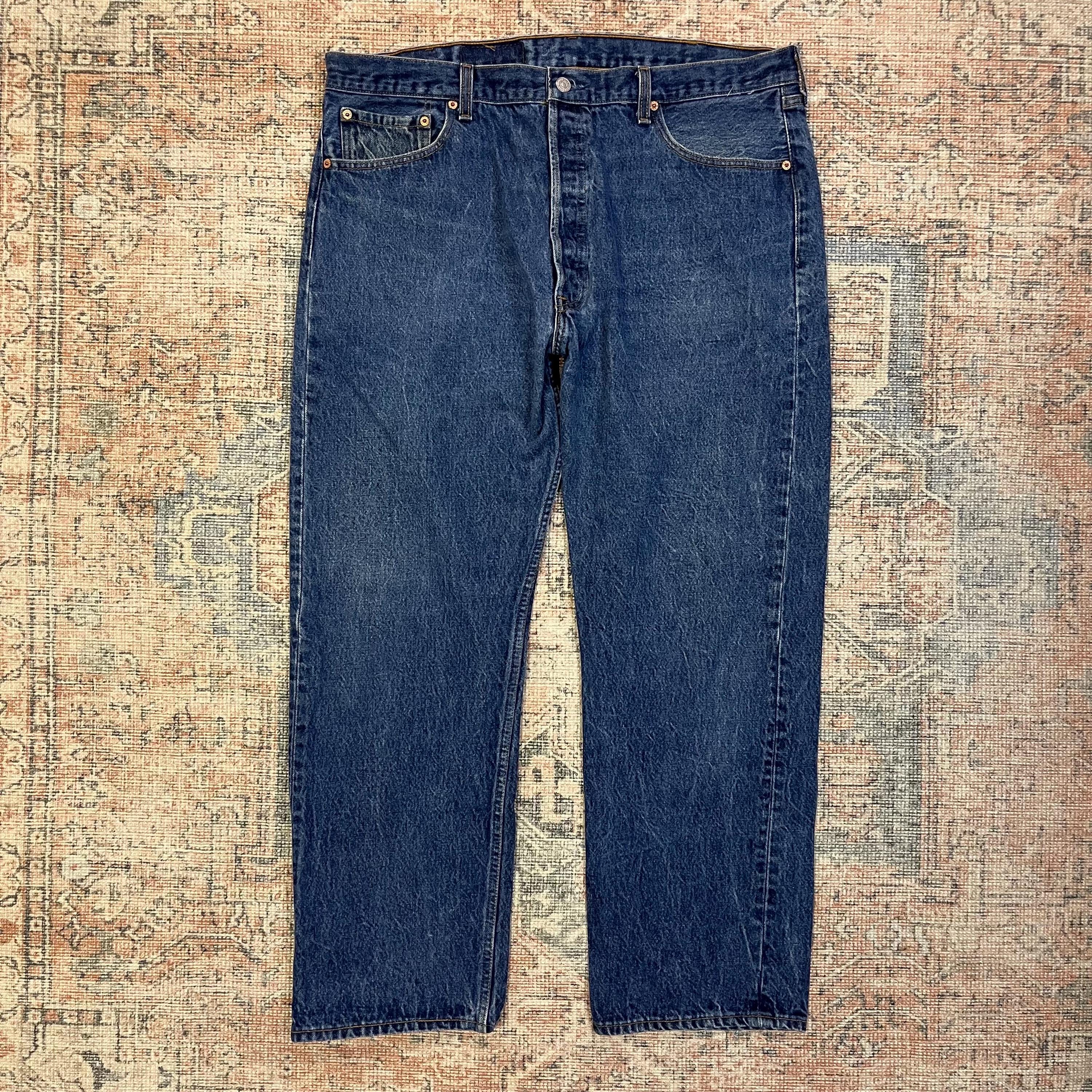 39x30 Vintage 90's Levis 501 USA Made Straight Leg Dark Wash Jeans