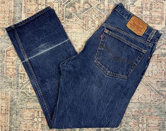 35x28 Vintage 90's Levis 501 USA Made Straight Leg Dark Wash Jeans