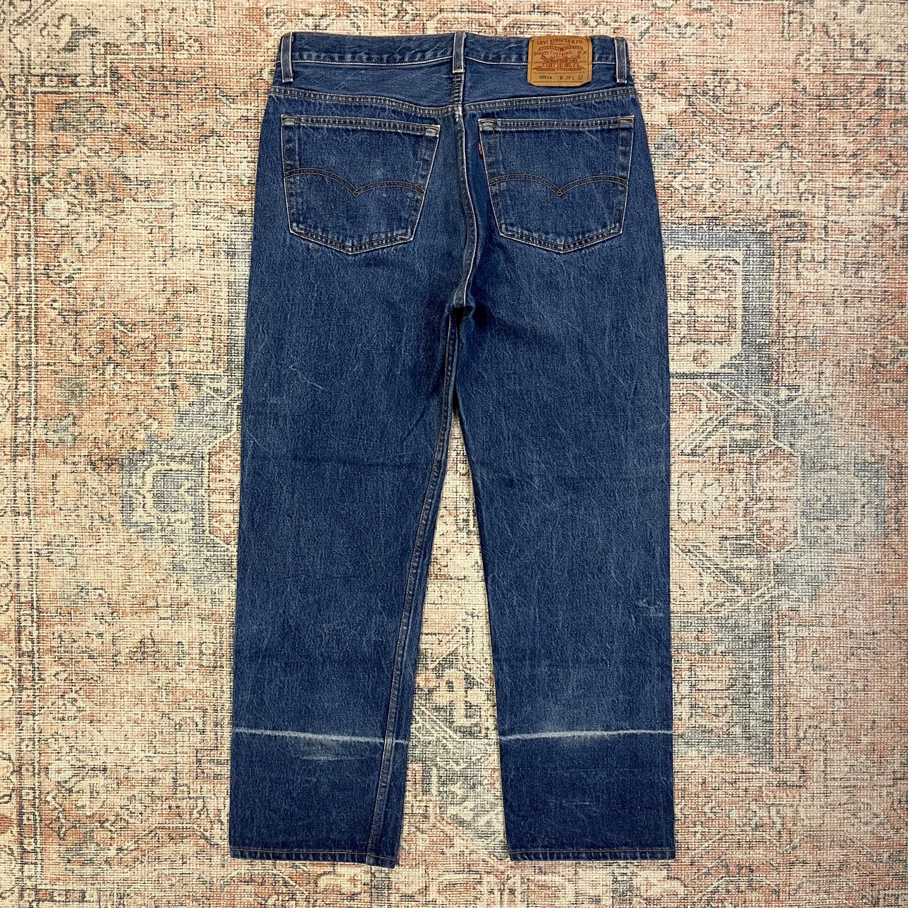 35x28 Vintage 90's Levis 501 USA Made Straight Leg Dark Wash Jeans