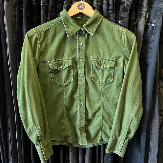 Vintage J. Crew Pearl Snap Corduroy Overshirt- Women’s Medium