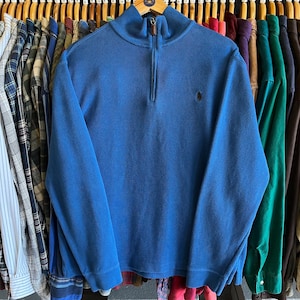 Vintage Polo Ralph Lauren Quarter Zip Pullover Sweatshirt- Sz Lg