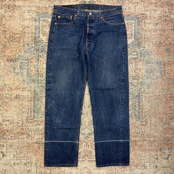 35x28 Vintage 90's Levis 501 USA Made Straight Leg Dark Wash Jeans