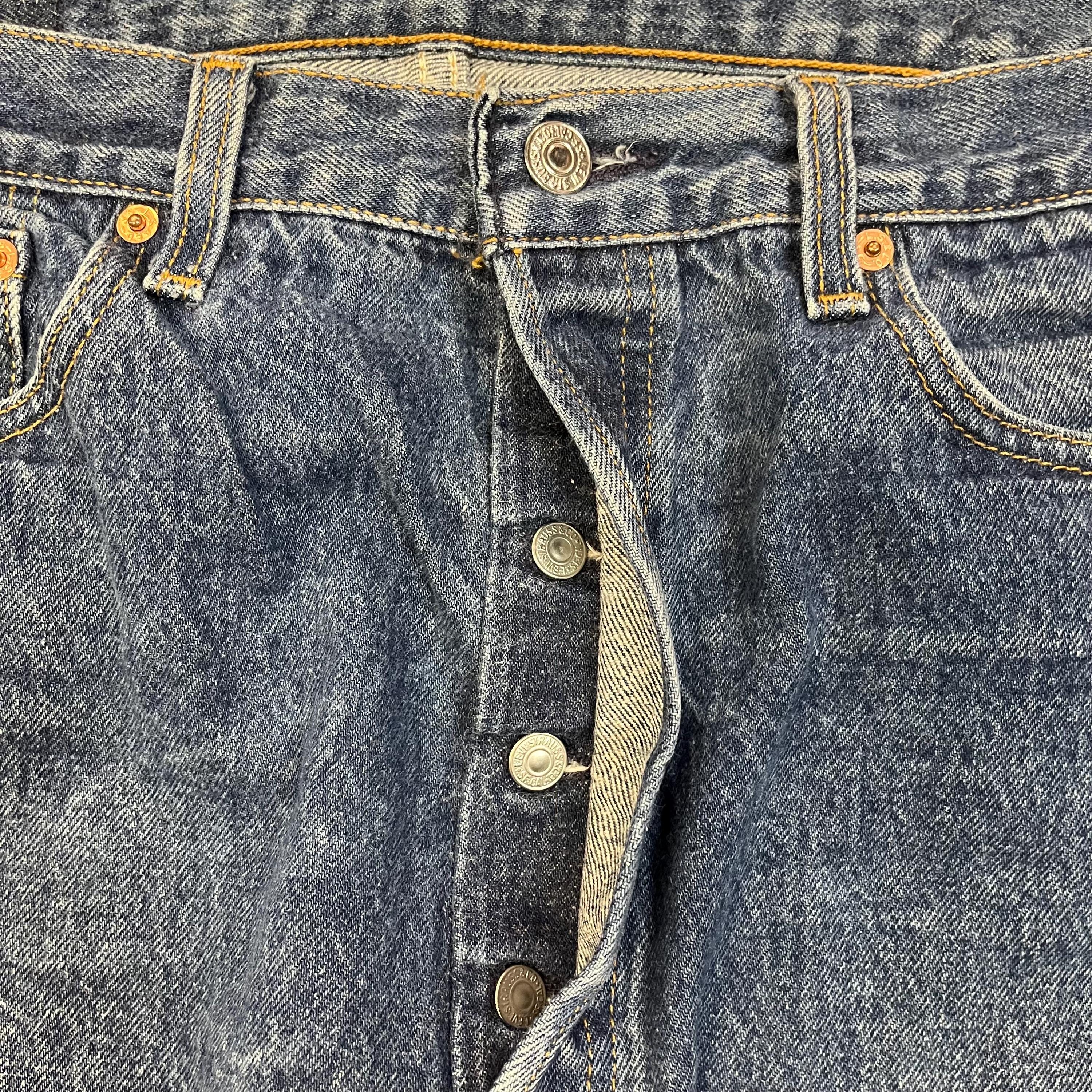 35x28 Vintage 90's Levis 501 USA Made Straight Leg Dark Wash Jeans