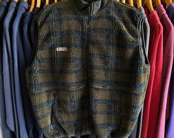 Vintage 90’s USA Made Columbia Deep Pile Fleece Vest- Sz XL