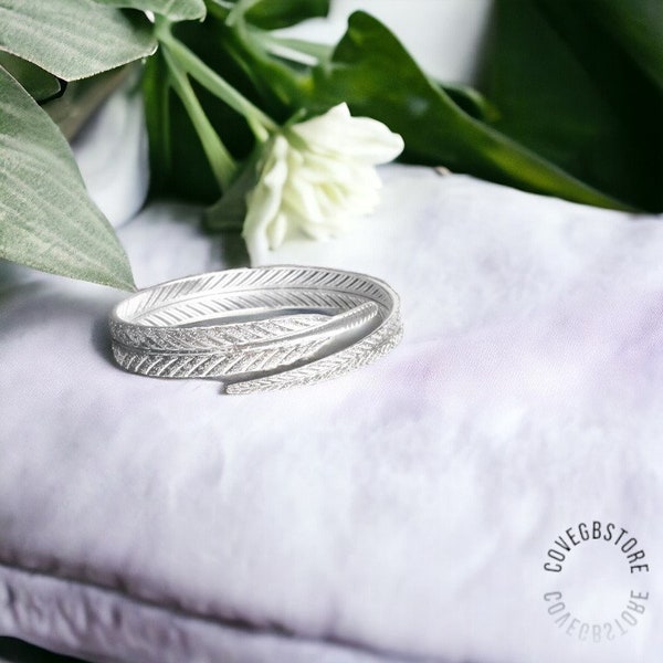 925 Sterling zilveren armband, Feather Bangle armband, High End verstelbare armband, mooie luxe Feather armband voor haar