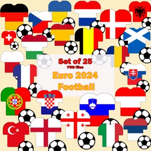 European football digital png, flags,  European championship, Instant Download, National Football Teams, club football, stickers