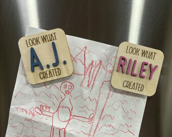Schauen Sie, was ich gemacht habe Magnet, Kunst Display Magnet für Kinder, Kunstwerk Magnet für Kinder, benutzerdefinierte Kühlschrankmagnet, benutzerdefinierten Look, was ich Magnet gemacht habe
