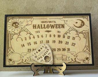 Ouija Halloween Countdown Decoration with Plancette, Spirit Board, Witchcraft Halloween Decor