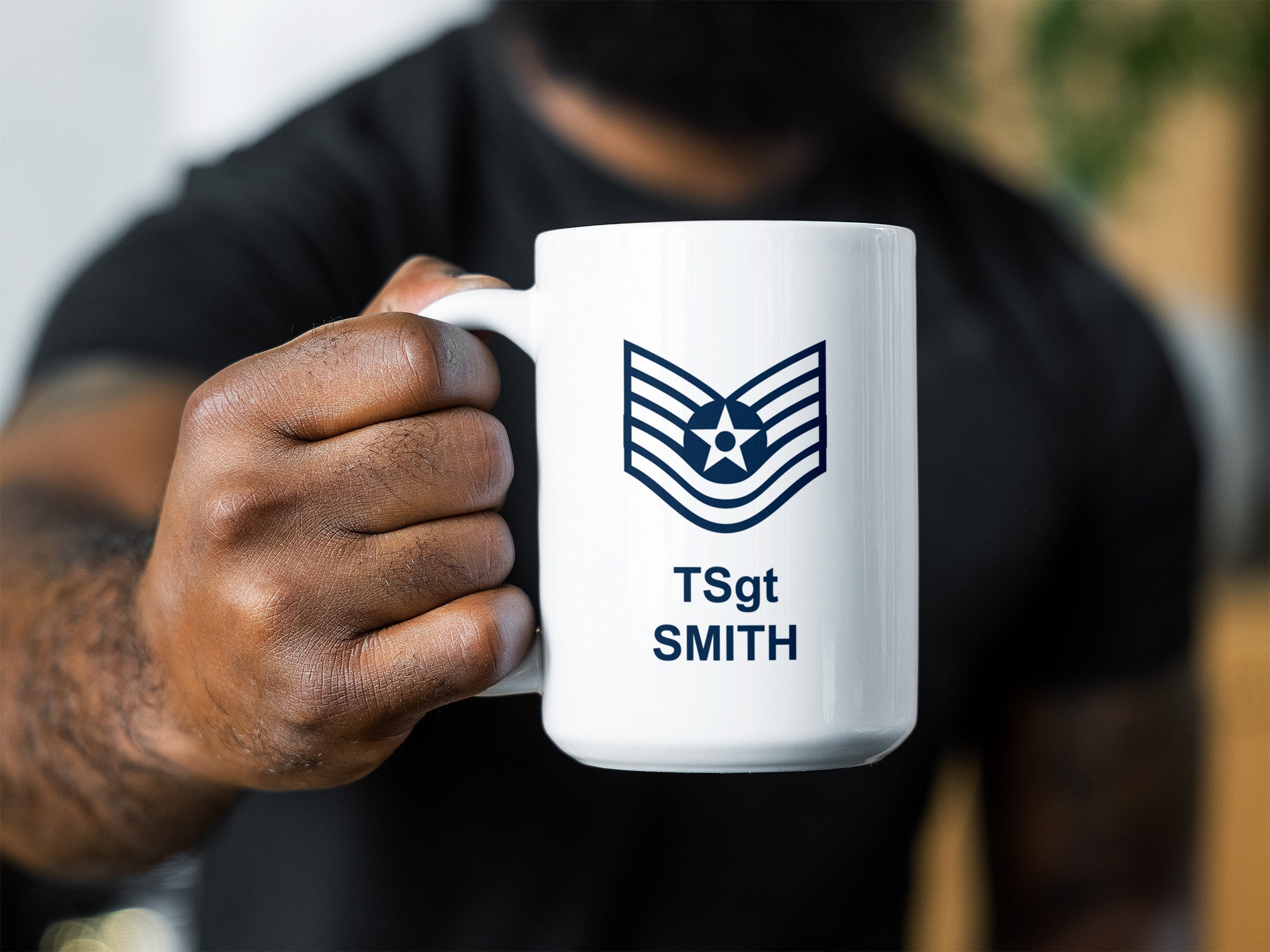 Personalized Air Force Mug: Custom Rank & Text, USAF Gift - Etsy