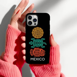 Aztec Art Mexican Culture iPhone Tough Case, Bold Visit Mexico, Mexican Fiesta Galaxy Phone Case (available for most iPhone & Galaxy models)