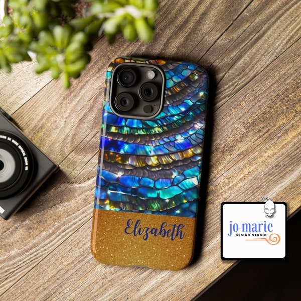 Personalized iPhone Case, Abalone Phone Case, Customized Case, Seashells, (available for latest iPhone models, Google Pixel, Samsung Galaxy)