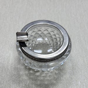 Antique Silver Plated and Crystal Ashtray