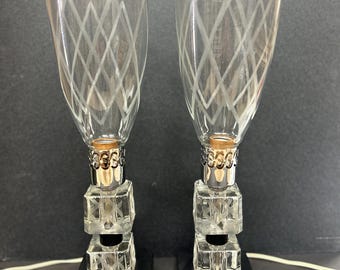 Vintage kristallen orkaan boudoirlampen