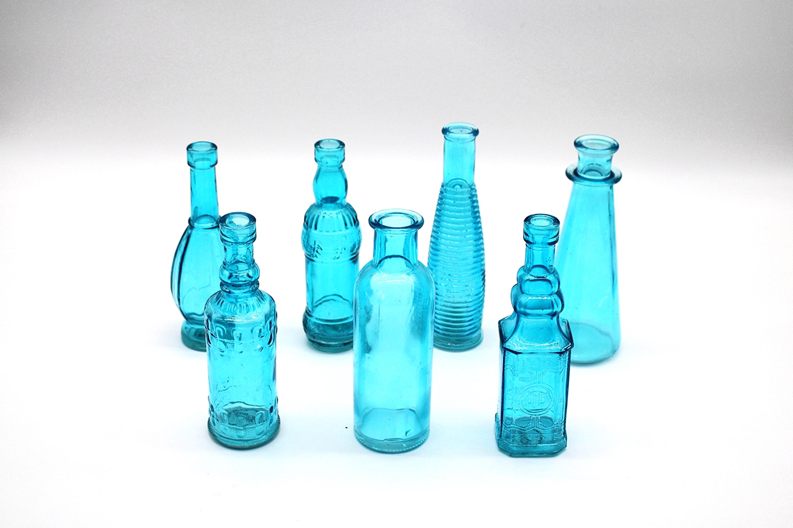 Blue glass bottle - Etsy 日本