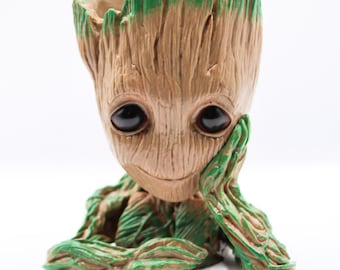 Harsplanter Baby Groot | Schattig sappig pot- en bureaudecor | Beeldje | Held | Bureau-organizer | Guardian of the Galaxy-cadeau | Populair