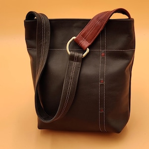 Handmade Soft Leather Bucket Bag, Unique Everyday Bag for Women